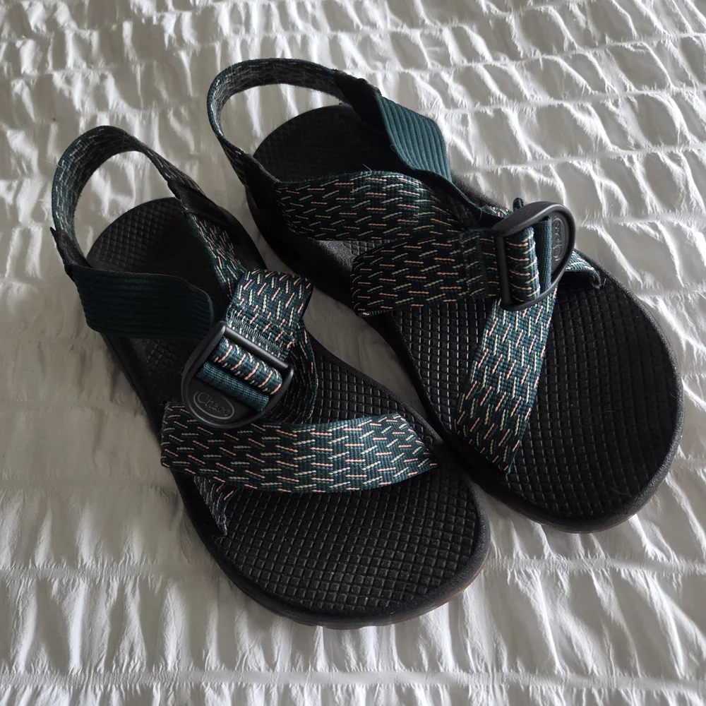 Chaco Teal and Black Sandals - Picture 1 of 3